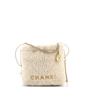 Chanel 22 Chain Hobo Shearling Mini #256621C49B
